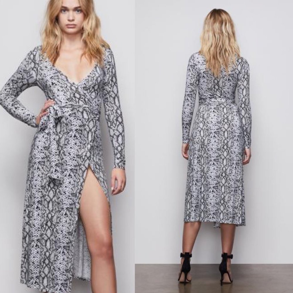 NWT GOOD AMERICAN Snake Print Wrap Dress C0193, C0194, C0195 - Picture 5 of 12